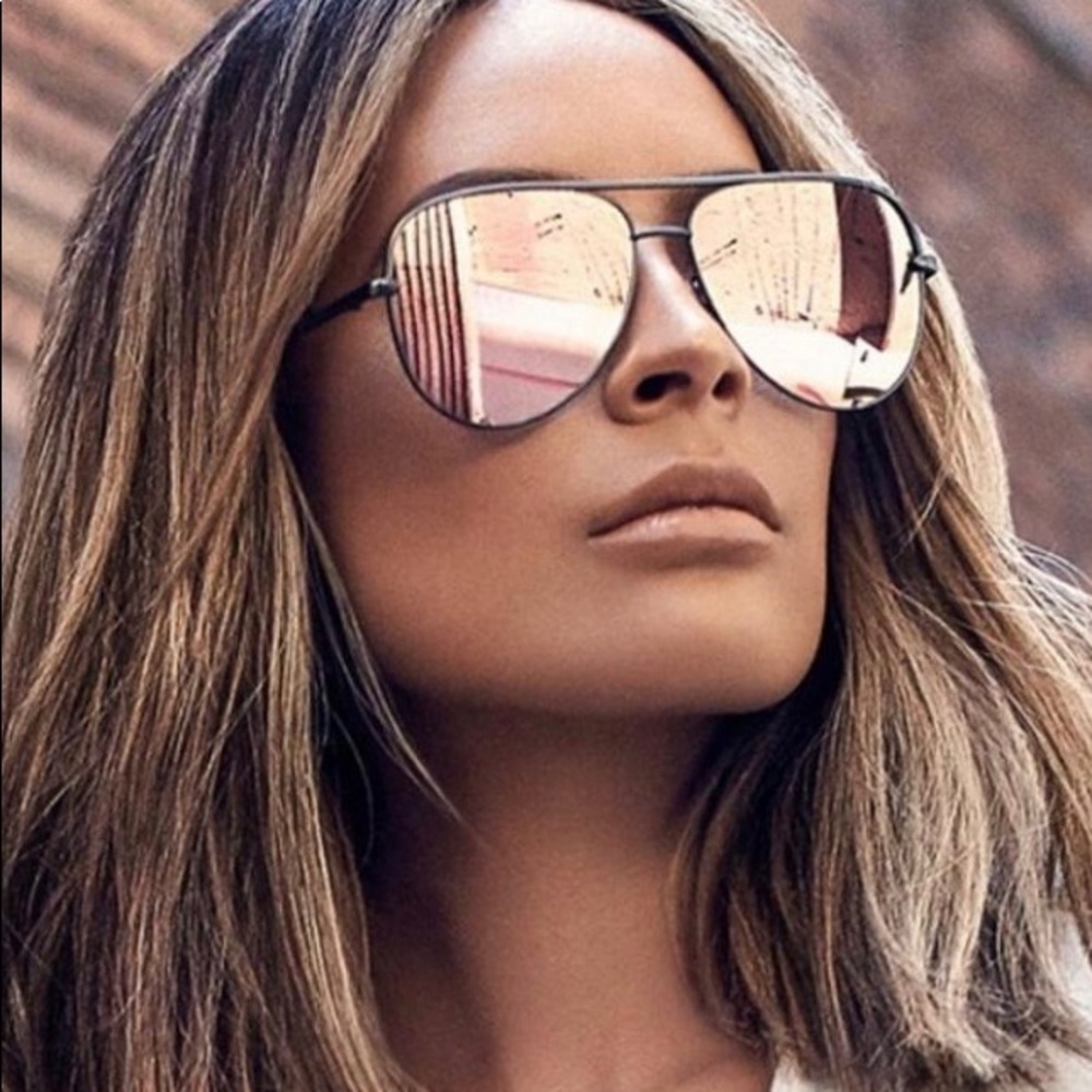 NWT rose gold aviators with gunmetal gray frames